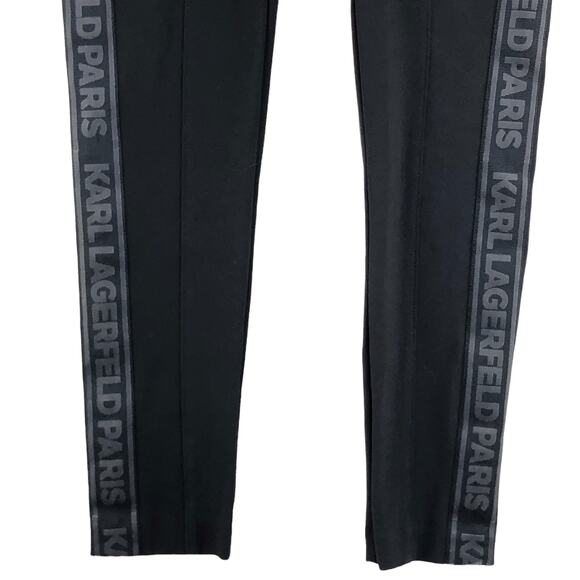 Karl Lagerfeld Womens Size 0 Logo Taping Compression Pant Stretch Black - Picture 4 of 13